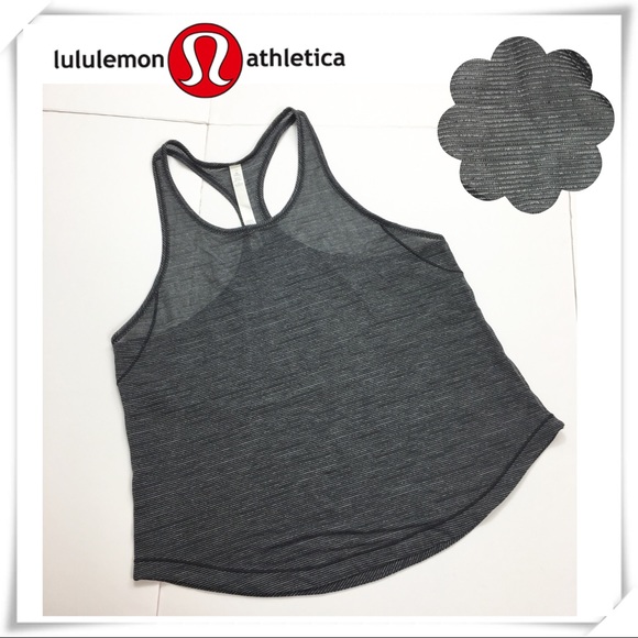 lululemon athletica Tops - Lululemon Sheer Straps Tank Tops Black,Gray